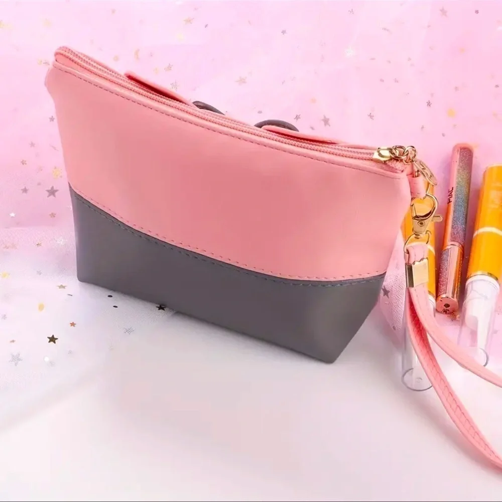 Pink Minnie Mouse Ear Inspired Cosmetic Bag